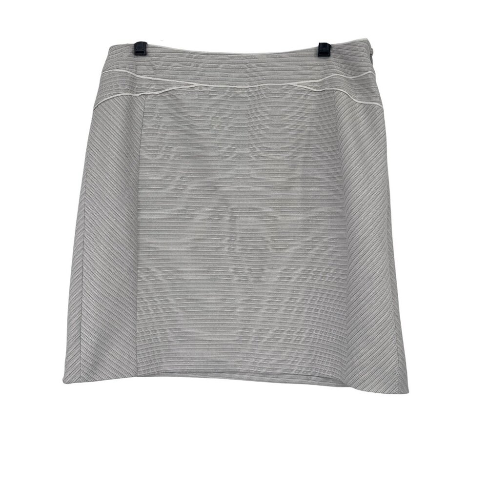 White House Black Market Mini Tweed Skirt Size 14 metallic stripe